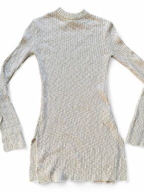 H&M Ribbed Long Sleeve Sweater Dress in Heather Gray